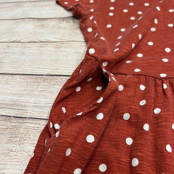 Boden Rust Orange Polka Dot Empire Waist Midi Dress with Pockets US 6R UK 10R - Picture 4 of 9